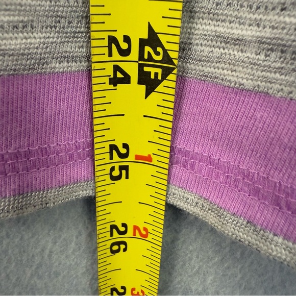 T by Talbots 2XP Mock Neck Pullover Top Pink Grey Stripe Tunic Long Sleeve - Picture 9 of 10